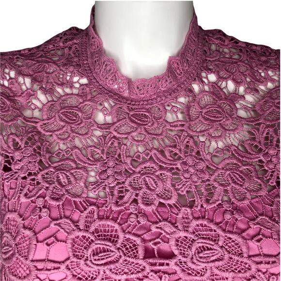 Nanette Nanette Lepore Chateau Rose Lace Tank Top - Size Medium - Picture 3 of 12